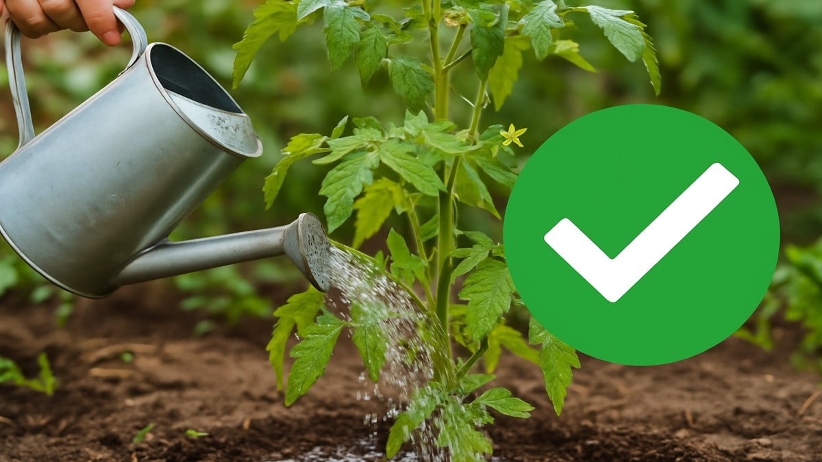 Arrosage doux de plantes vertes en été avec un arrosoir à long bec