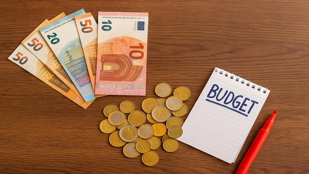 Gestion budgétaire à l’ancienne : billets en euros, calculatrice et carnet de notes sur une table, comment mieux gérer son budget en 2025
